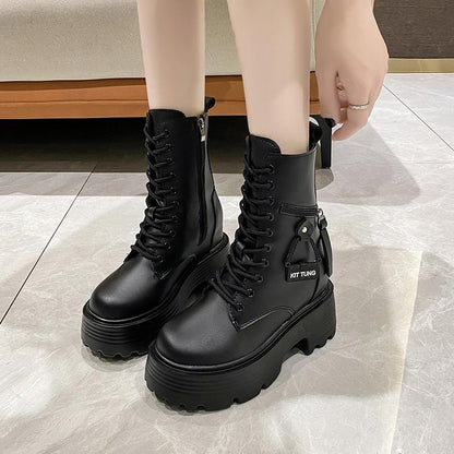 Comfortable Leather Platform Boots