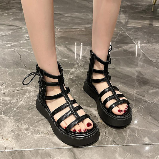Cross Zippers Sandals