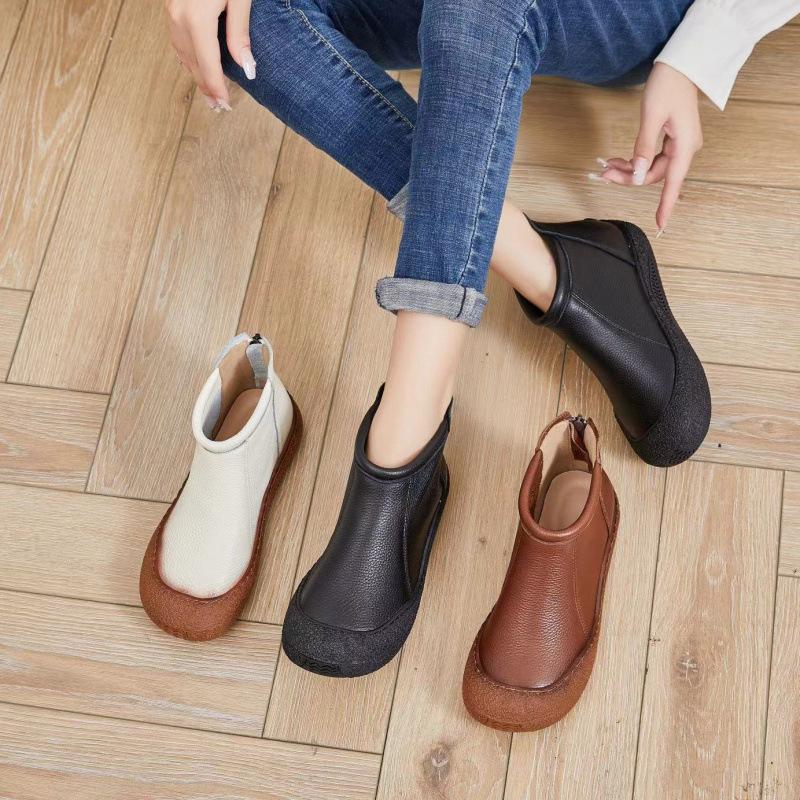 Retro Soft Leather Casual Boots