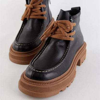 Lace-Up Leather Casual Shoes