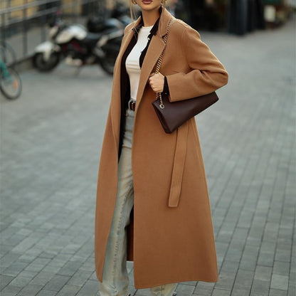 Solid-Color Versatile Long Coat