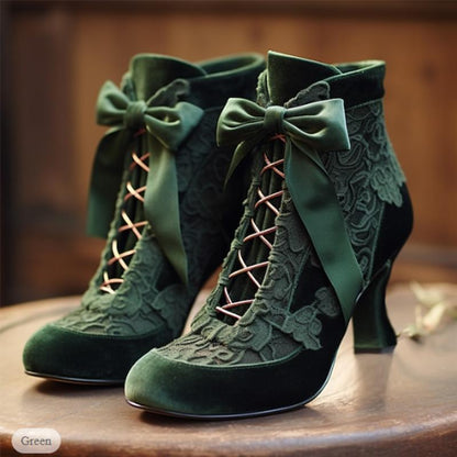 Elegant Lace Suede Party Ankle Boots