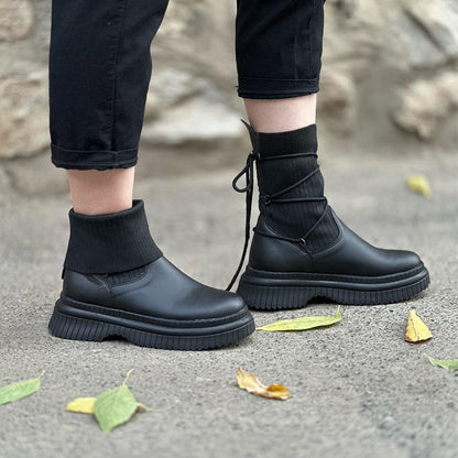 Lace-Up Knit Shoes