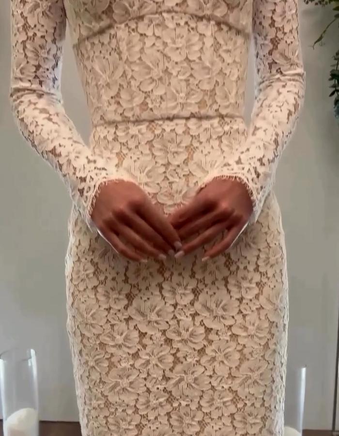 White Lace Slim Dress