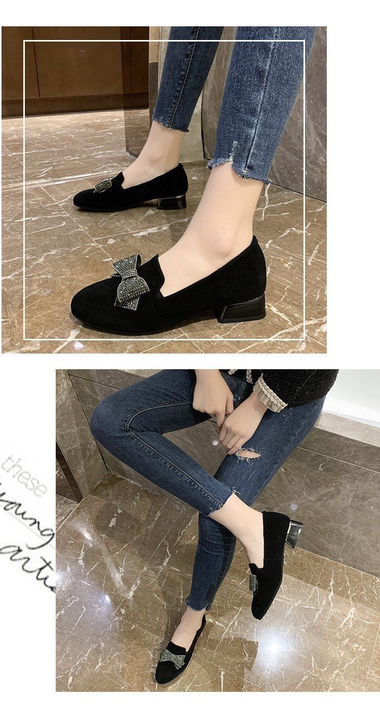 Crystal Bow Black Bling Slip-On Shoes