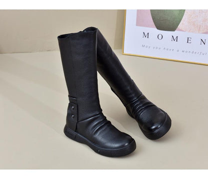 Handmade Casual Lace-Up Leather Boots