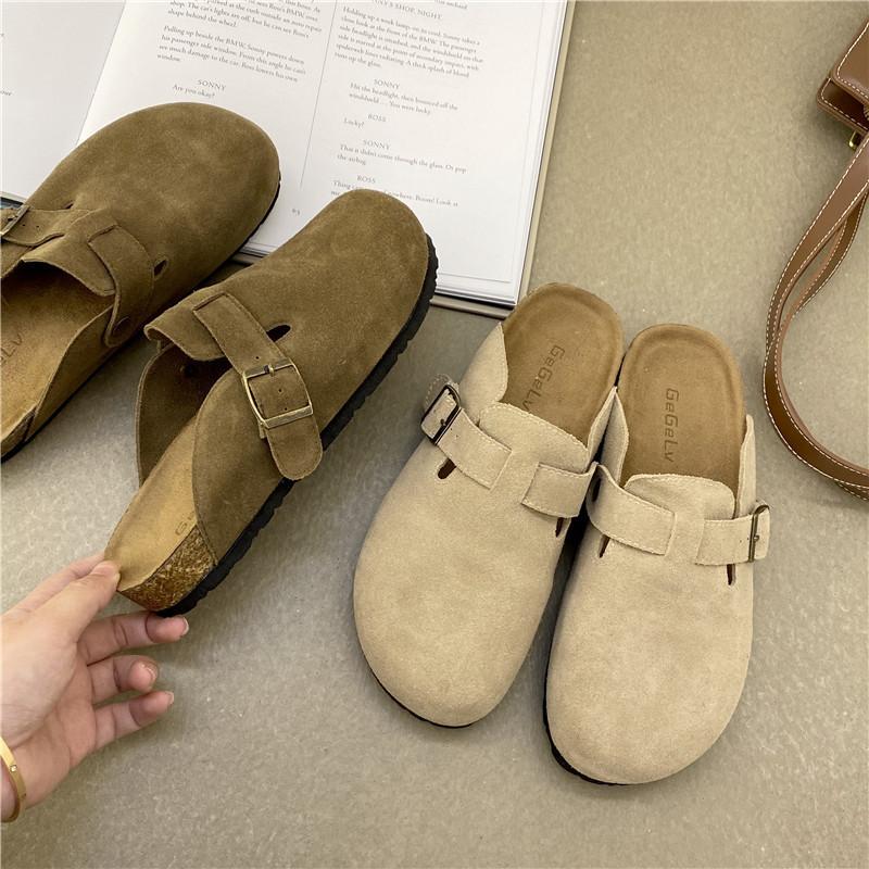 Outside Soft Belt Buckle Slippers