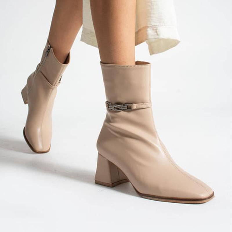 Side Buckle Chunky Boots