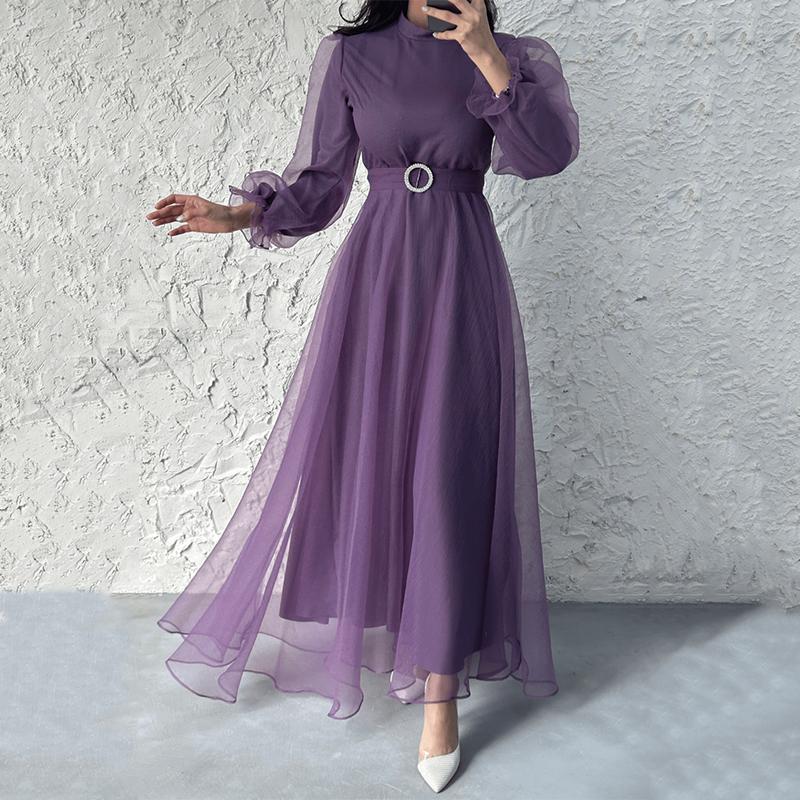 Elegant Bubble Sleeve Dress