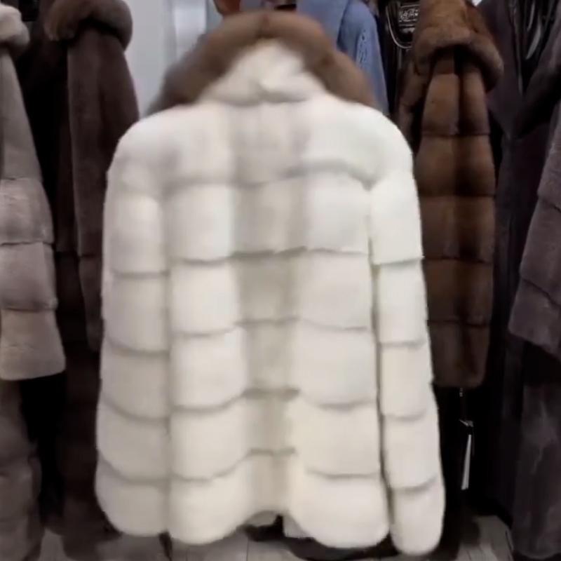 White Fur Casual Coat