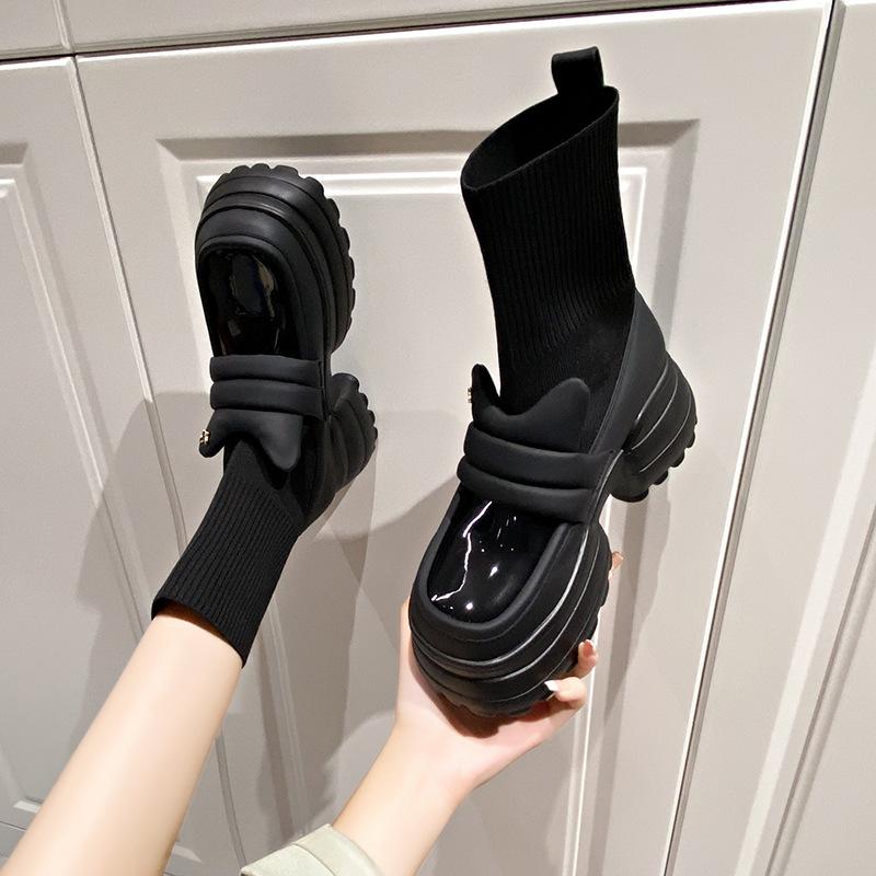 Platform Elastic Sock Boots