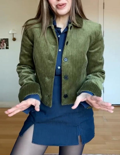 Green Casual Short Jacket