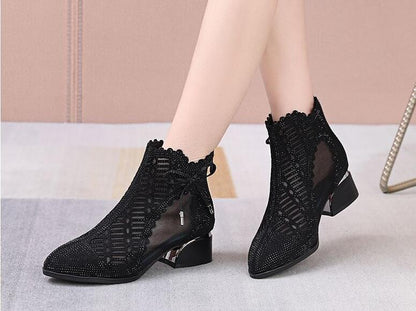 High Heel Breathable Casual Mesh Boots