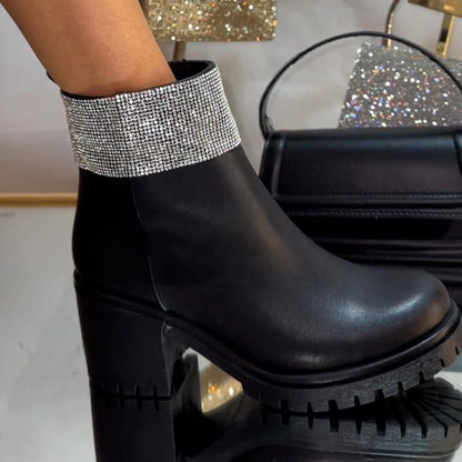 Shiny Leather Ankle Boots