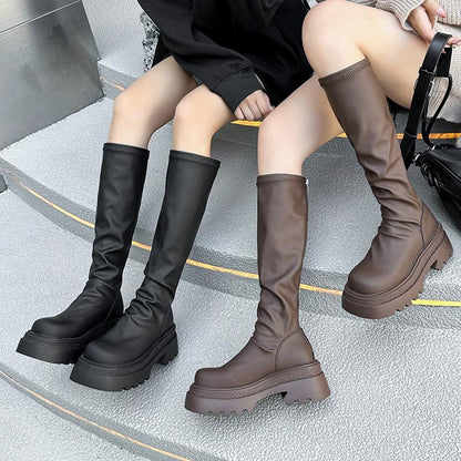 Goth Knee-High Platform Boots