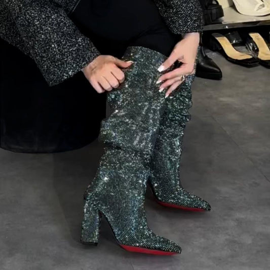 Glitter Folding Boots