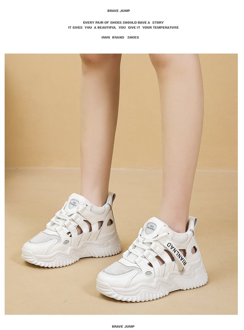 Retro Hole Casual Heightening Orthopedic shoes