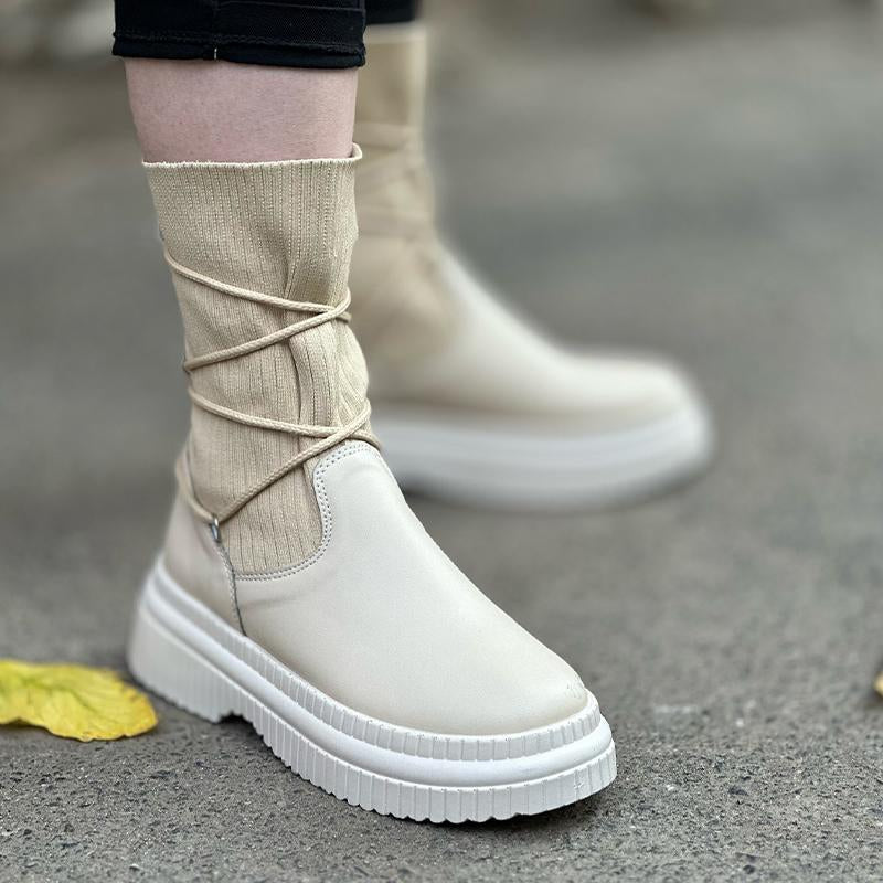 Lace-Up Knit Shoes