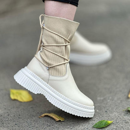 Lace-Up Knit Shoes