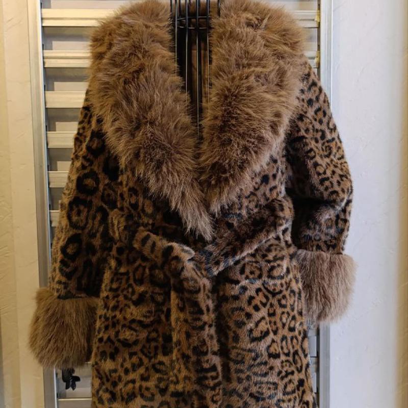 Leopard Fur Belt Coat