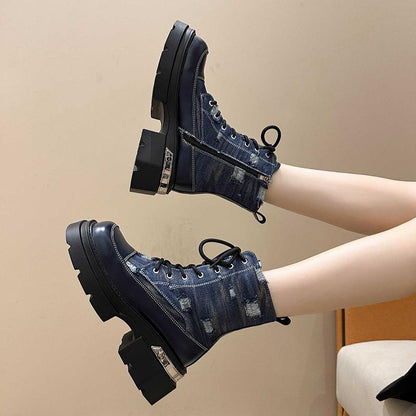 New Denim Casual Splicing Boots