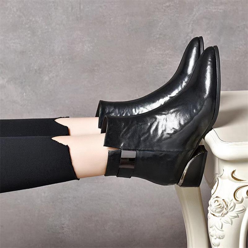 Casual Stretch Leather Soft Boots