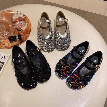 Sequins Versatile Soft Flat Shoes