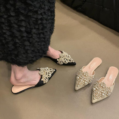 Pearls Flat Slippers