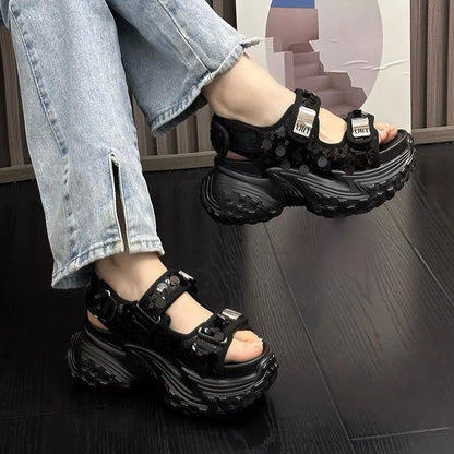 Sequins Chunky Sandals