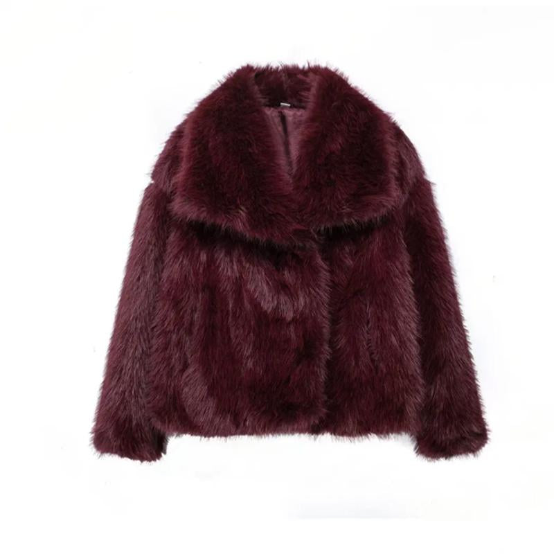 Solid Color Fur Coat