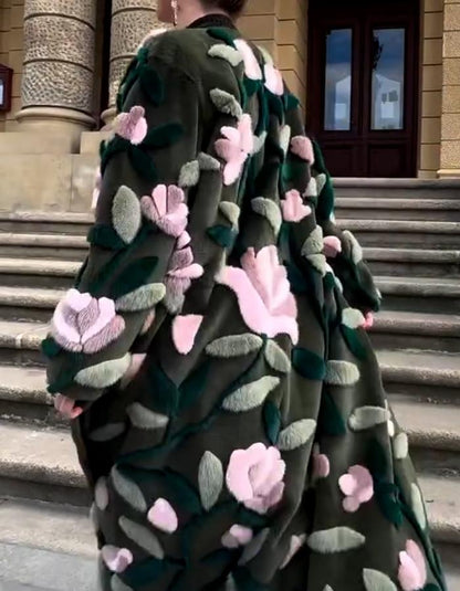 Floral Embroidered Long Coat