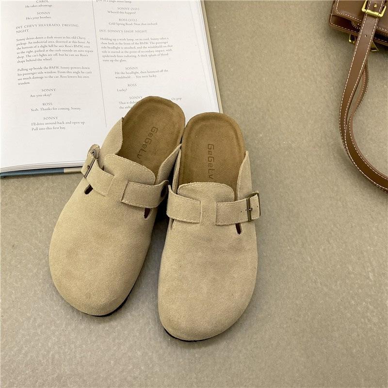 Outside Soft Belt Buckle Slippers