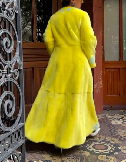 Yellow Wool Long Coat