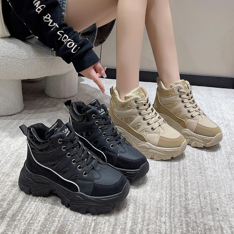 Heightening Lace-Up Chunky Shoes