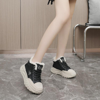 Warm Heightening Lace Up Sport Shoes