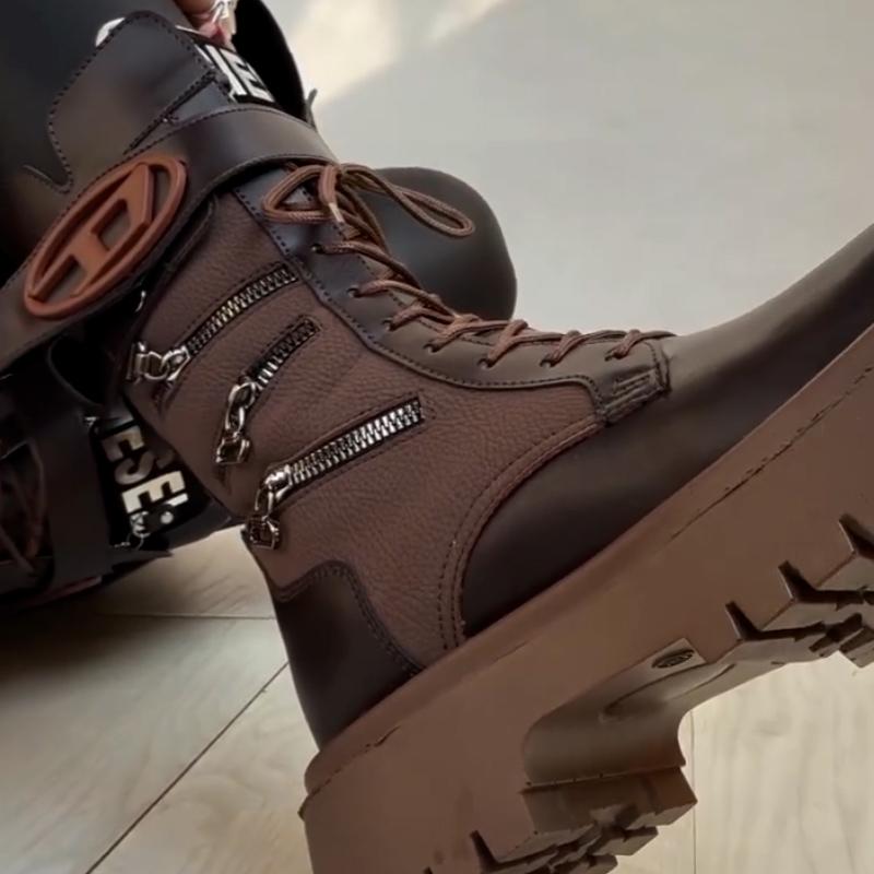 Brown Mid-Heel Boots