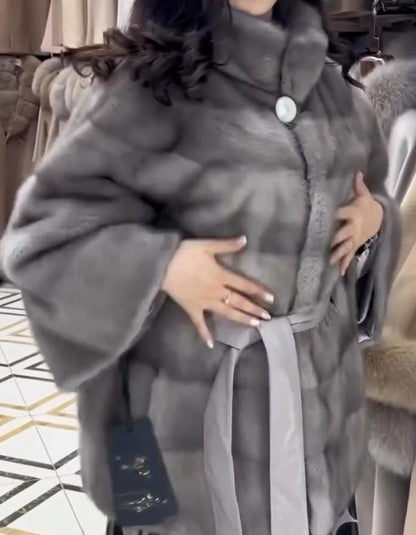 Gray Fur Collar Coat