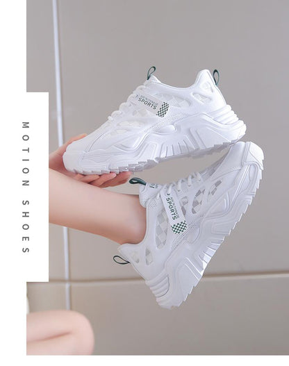 Mesh Breathable Lace-Up Sneakers