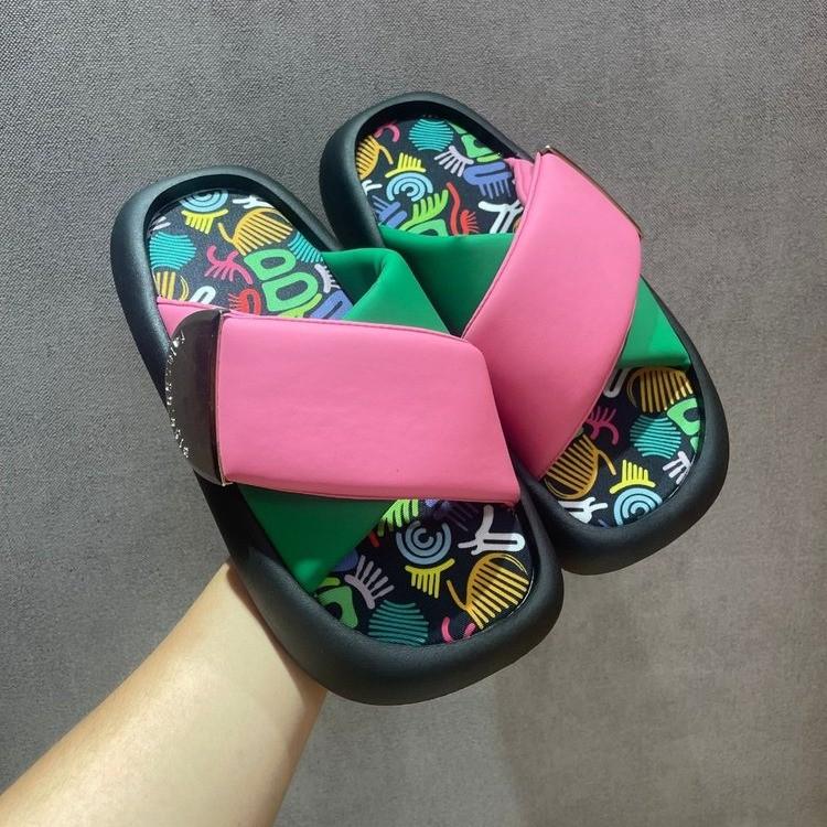 Mixed Color Casual Walking Slippers