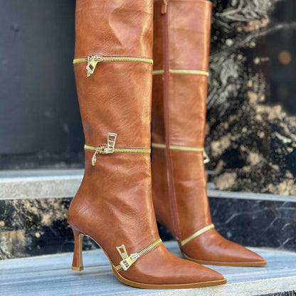 Zipper Long Boots