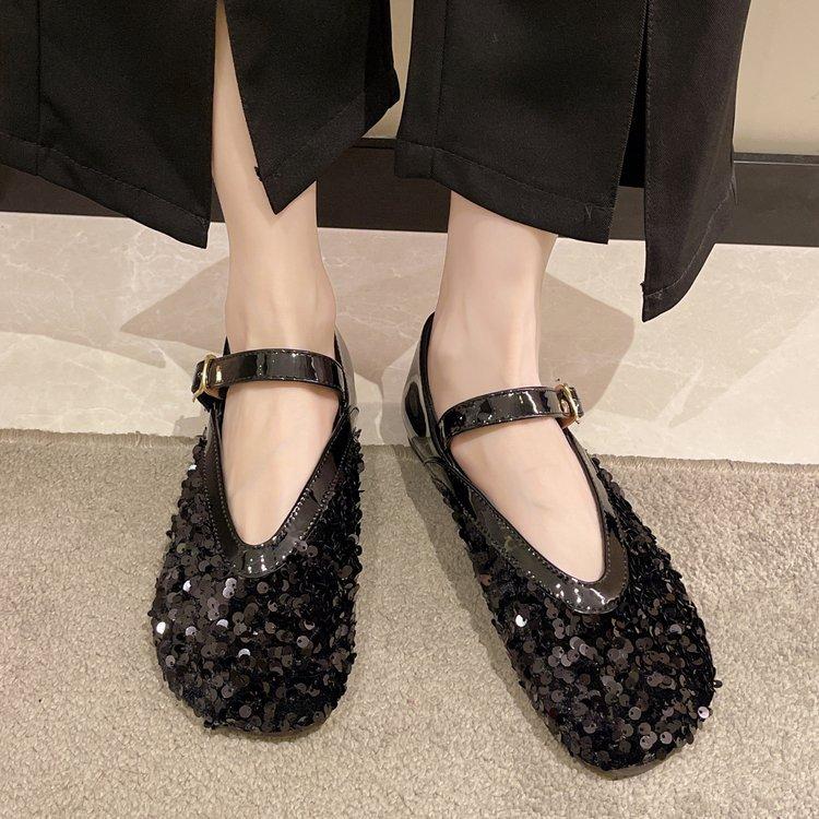 Sequins Versatile Soft Flat Shoes