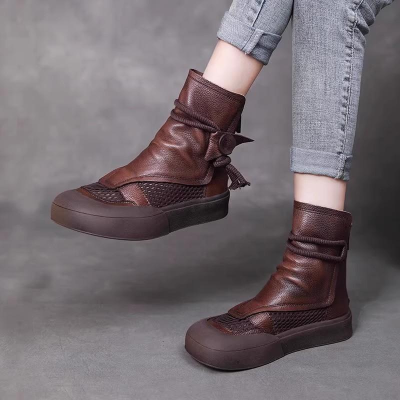 Retro Hollow Breathable Boots