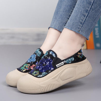 Sequins Flowers Soft Shoes