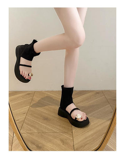 Fashion Metal Leather Sandals