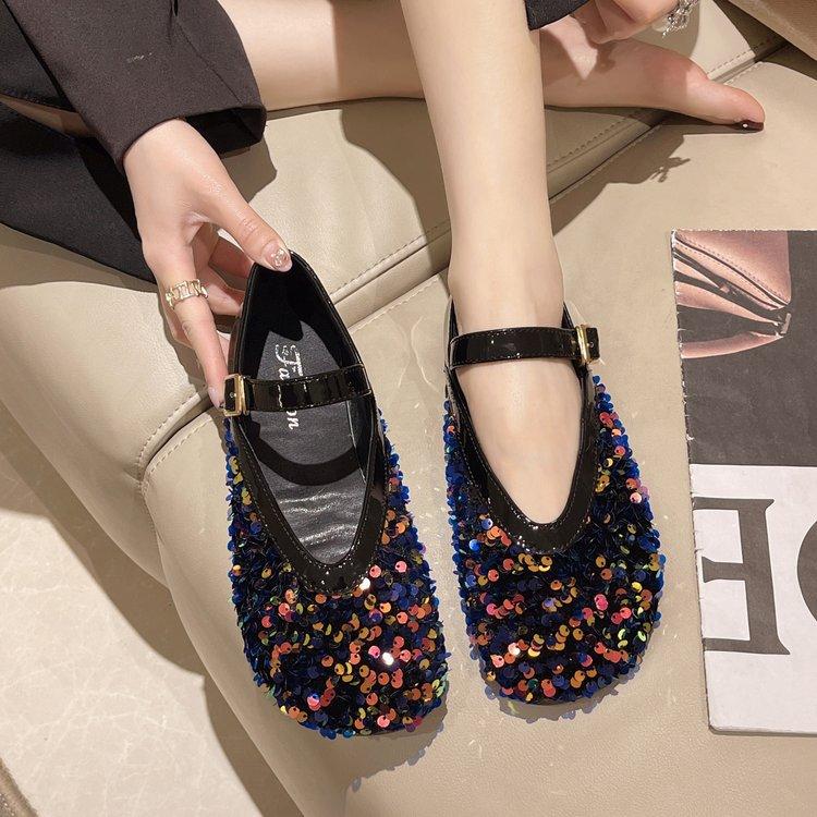 Sequins Versatile Soft Flat Shoes