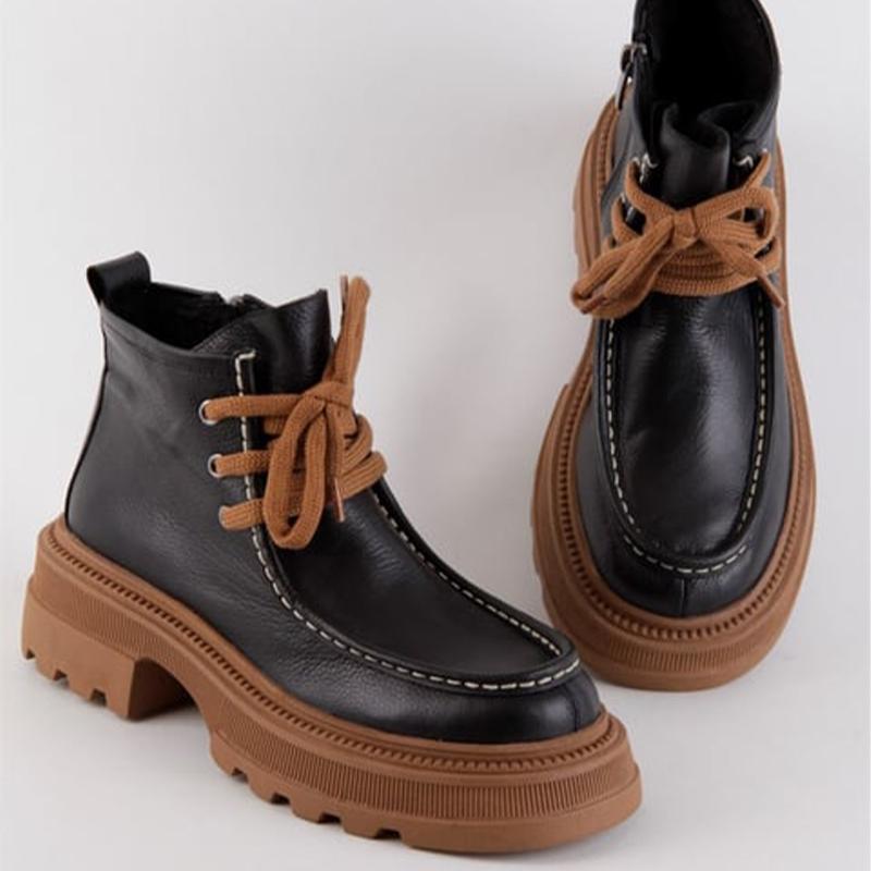 Lace-Up Leather Casual Shoes