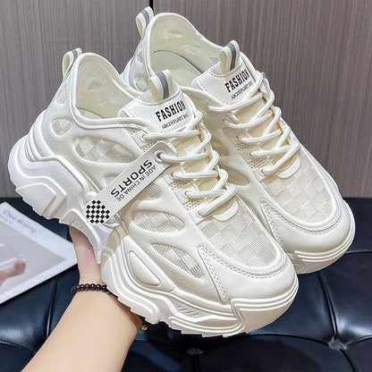 Mesh Breathable Lace-Up Sneakers