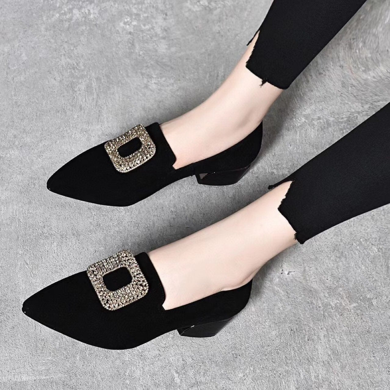 Soft Sole Low Thick Heel Shoes