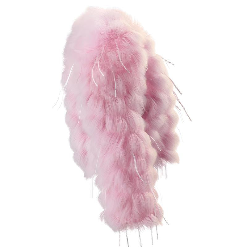 Pink Fur Tassel Coat