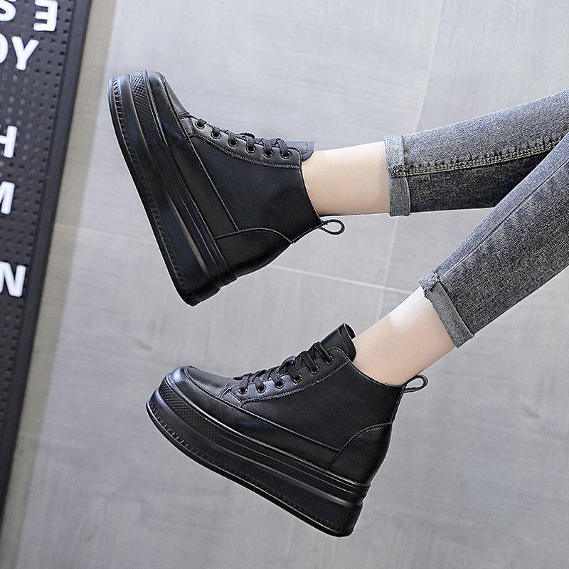 Platform Leather Heightening Shoes